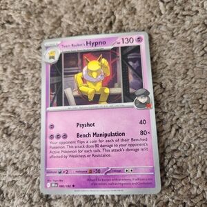 Pokemon TCG Destined Rivals Team Rocket's Hypno 080/182 Reverse Holo NM - Mint